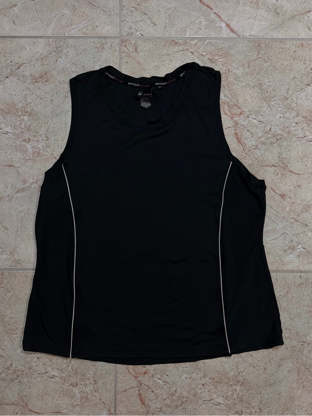 Spyder Black Men’s Athletic Tank with Contrast Piping